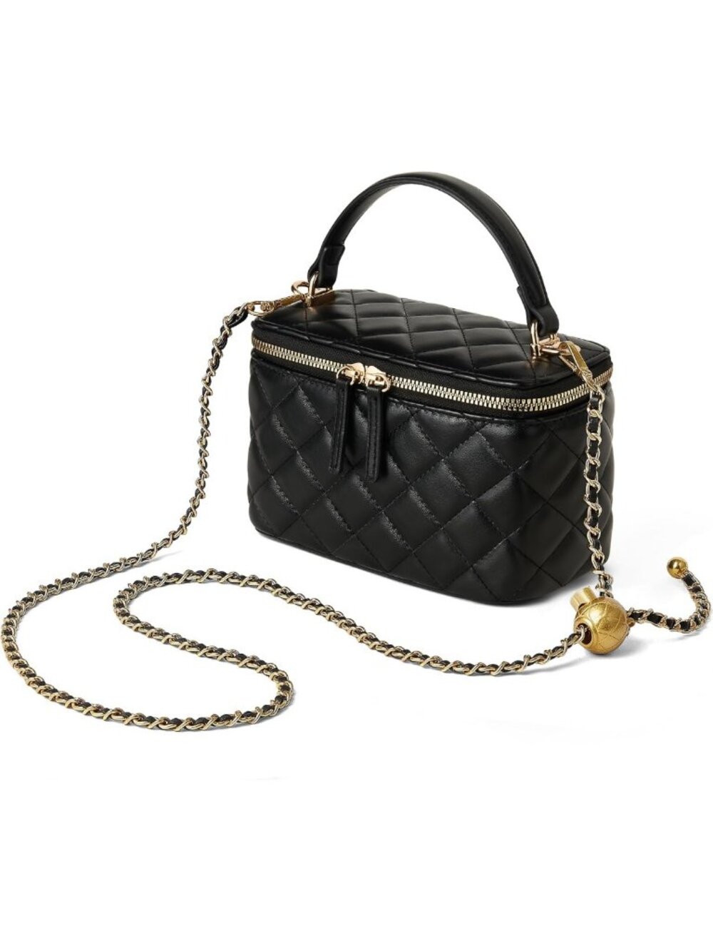 Chic Small Quilted Crossbody Purse with Top Handle - Stylish Women's Handbag